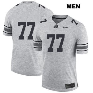 Men's NCAA Ohio State Buckeyes Nicholas Petit-Frere #77 College Stitched No Name Authentic Nike Gray Football Jersey MH20G76XI